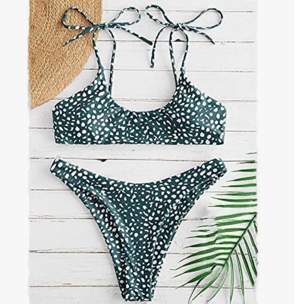 Sechico Women's Two Piece Bikini Set Sexy Tie Shoulder Bikini Swimsuit  Small